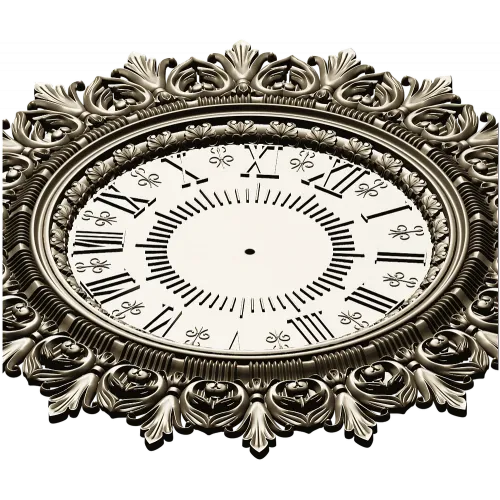 Ornate Classic Clock Face STL Model for CNC Milling