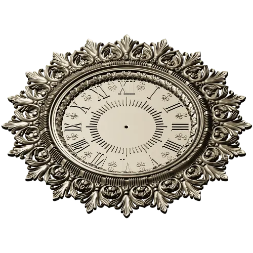 Ornate Classic Clock Face STL Model for CNC Milling