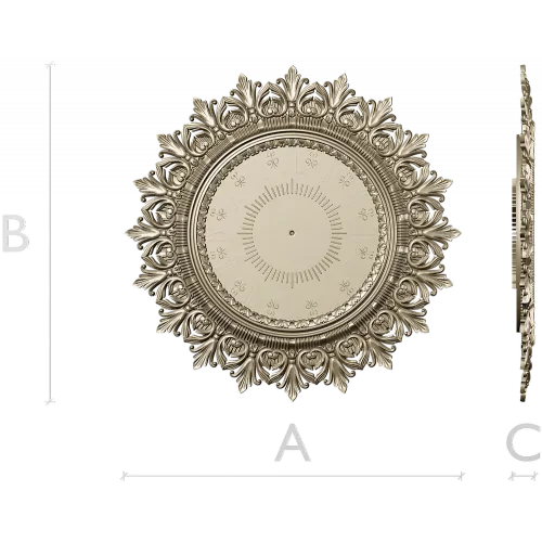 Ornate Classic Clock Face STL Model for CNC Milling