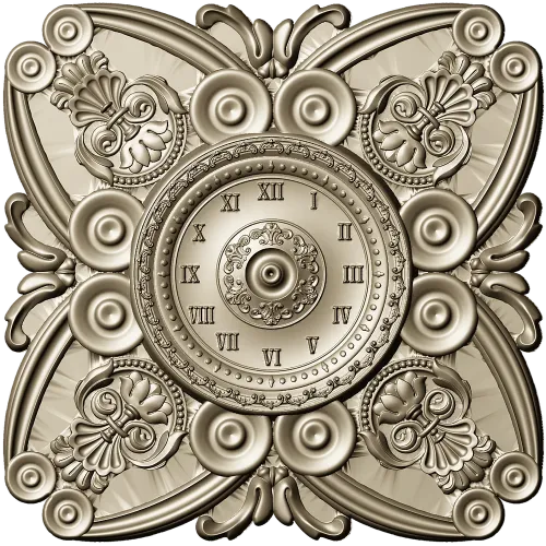 Ornate Clock Face Rosette 3D Model STL for CNC Milling