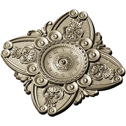 Ornate Clock Face Rosette 3D Model STL for CNC Milling