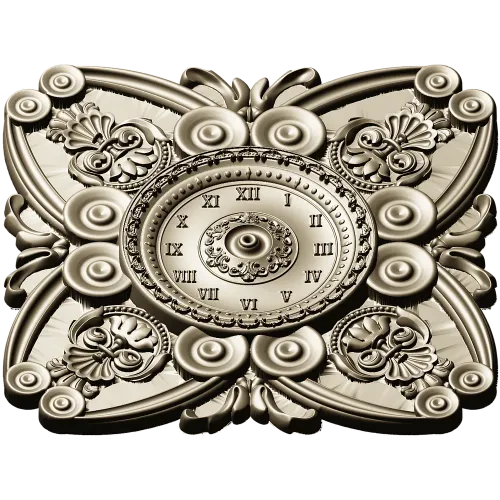 Ornate Clock Face Rosette 3D Model STL for CNC Milling