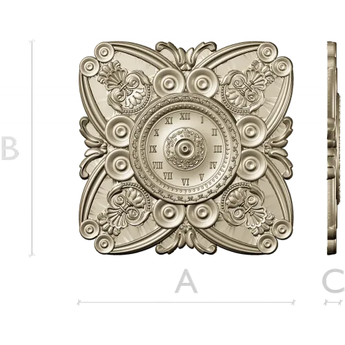 Ornate Clock Face Rosette 3D Model STL for CNC Milling