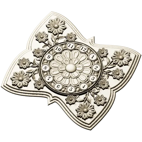 Decorative Floral Clock Face 3D Model for CNC Milling in STL Format