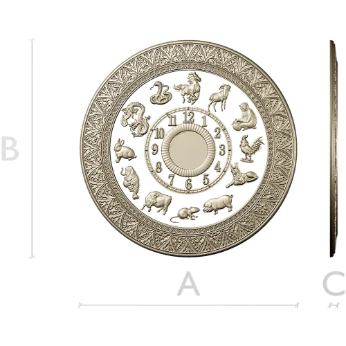 Chinese Zodiac Clock Face STL Model for CNC