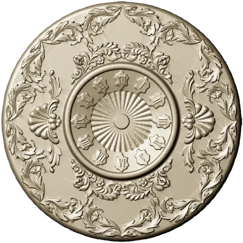 Regal Sunburst Medallion 3D STL Model for CNC Milling