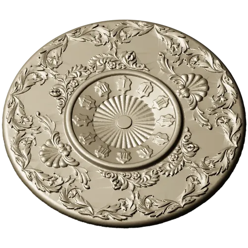 Regal Sunburst Medallion 3D STL Model for CNC Milling