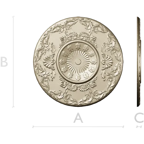 Regal Sunburst Medallion 3D STL Model for CNC Milling