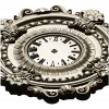Ornate Baroque Wall Clock 3D Model for CNC Milling
