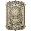 Ornate Baroque Clock Panel 3D STL Model for CNC Milling