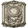 Ornate Baroque Clock Panel 3D STL Model for CNC Milling