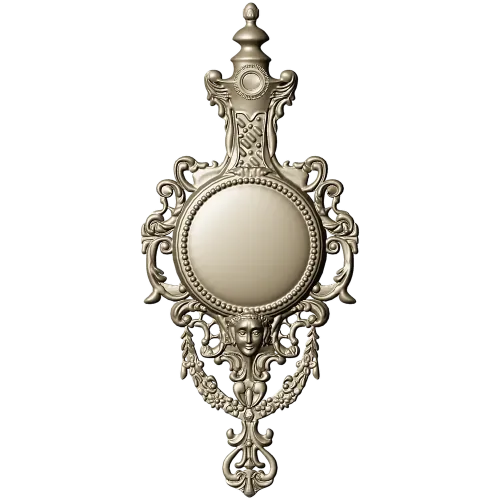 Ornate Renaissance Medallion Clock Frame 3D Model for CNC