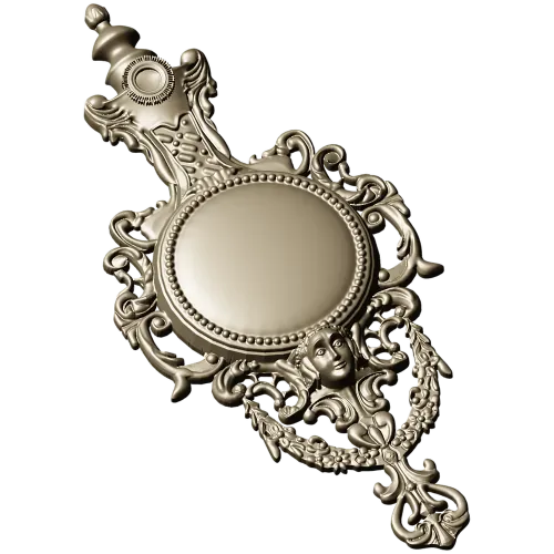 Ornate Renaissance Medallion Clock Frame 3D Model for CNC