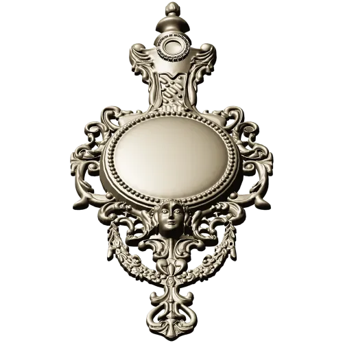 Ornate Renaissance Medallion Clock Frame 3D Model for CNC