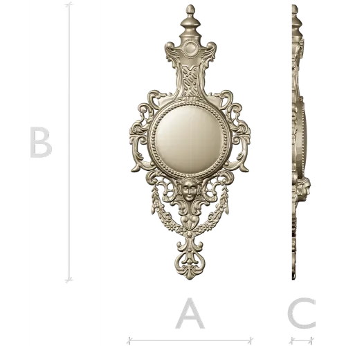 Ornate Renaissance Medallion Clock Frame 3D Model for CNC