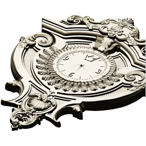 Baroque Elegance Wall Clock STL Model for CNC Milling