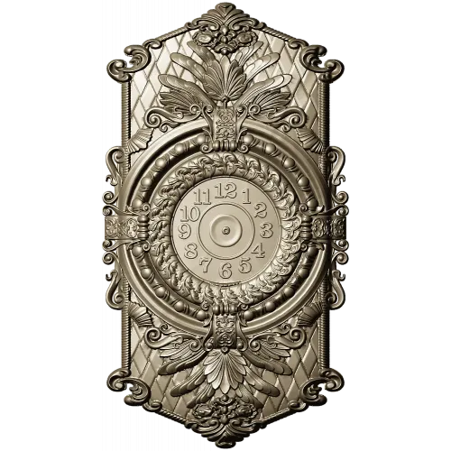 Ornate Hexagonal Decorative Clock Panel STL Model for CNC