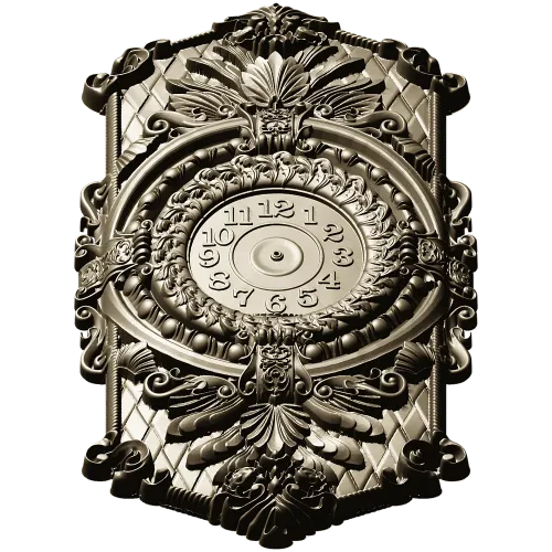 Ornate Hexagonal Decorative Clock Panel STL Model for CNC