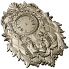 Ornate Baroque Wall Clock STL Model for CNC Milling