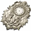 Ornate Baroque Wall Clock STL Model for CNC Milling