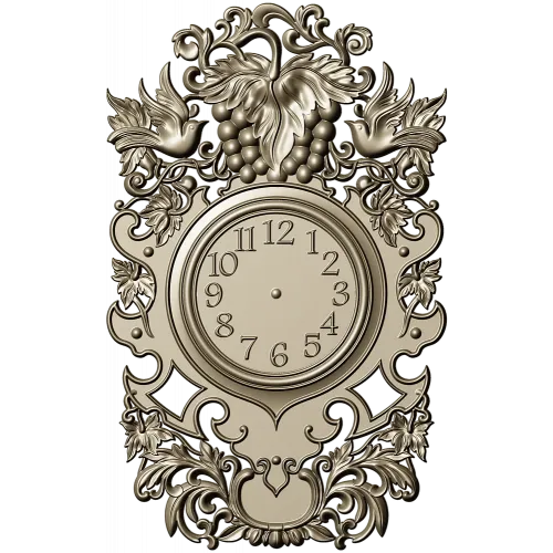 Ornate Baroque Clock Frame 3D Model in STL for CNC