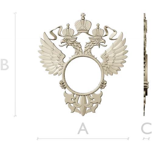 Двуглавый орёл - рамка для часов (STL)
