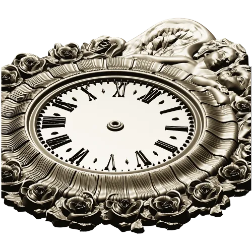 Decorative Angel Clock 3D Model STL for CNC Milling