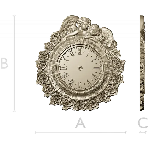 Decorative Angel Clock 3D Model STL for CNC Milling