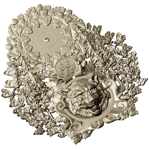 Timber Wolf Clock 3D STL Model for CNC Milling