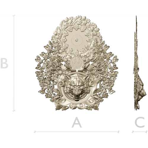 Timber Wolf Clock 3D STL Model for CNC Milling