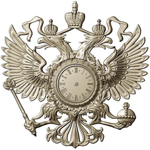 Dual-Headed Eagle Clock Emblem STL 3D Model for CNC Milling