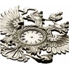 Dual-Headed Eagle Clock Emblem STL 3D Model for CNC Milling
