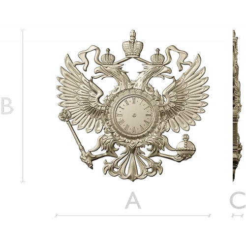 Dual-Headed Eagle Clock Emblem STL 3D Model for CNC Milling