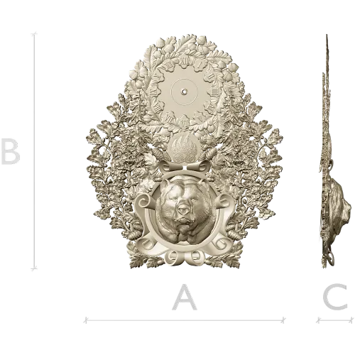 Часы с барельефом медведя - 3D модель STL для ЧПУ