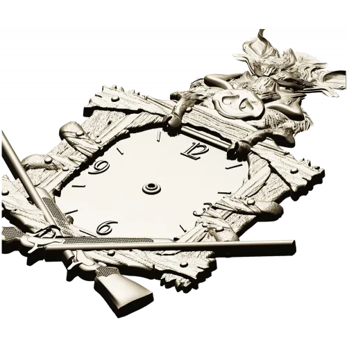 Boar's Vigil Decorative Hunting Clock STL Model for CNC