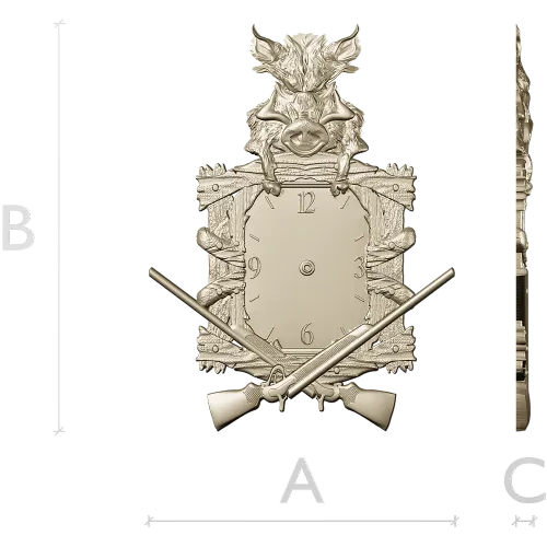 Boar's Vigil Decorative Hunting Clock STL Model for CNC