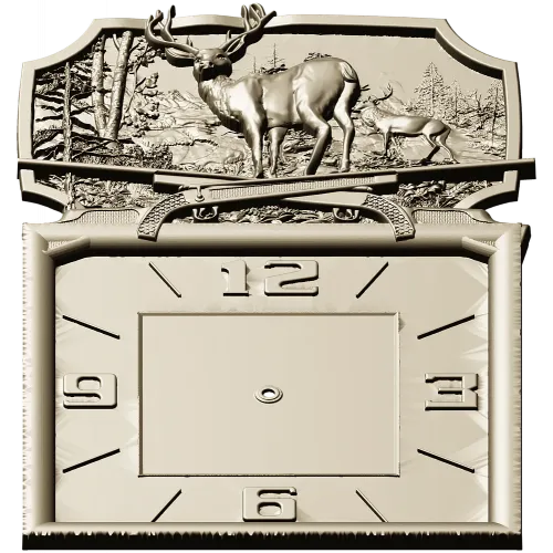 Deer Forest Wall Clock 3D Model for CNC