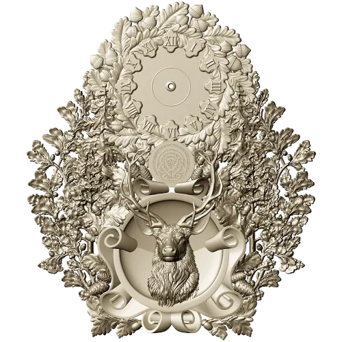 Stag Timekeeper Decorative 3D Model STL for CNC Milling