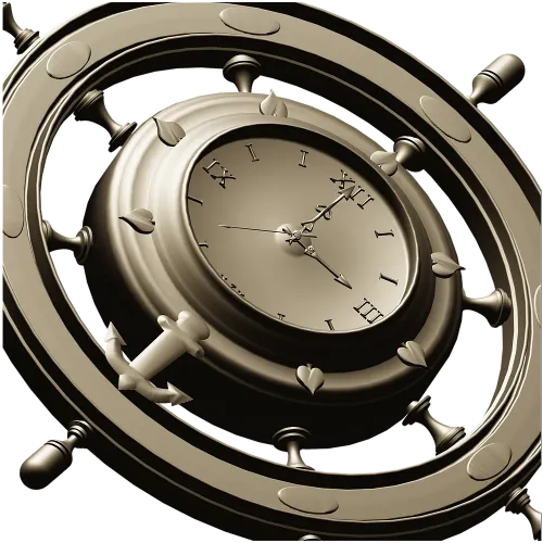 Ship Wheel Clock 3D Model for CNC Milling