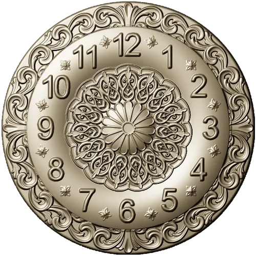 Ornate Circular Clock Face STL Model for CNC Milling