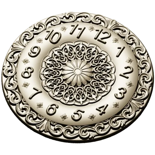 Ornate Circular Clock Face STL Model for CNC Milling