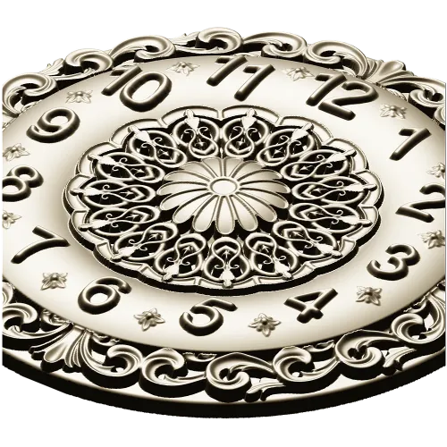 Ornate Circular Clock Face STL Model for CNC Milling