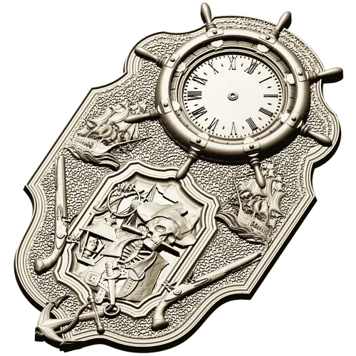 Pirate Nautical Wall Clock 3D Model in STL for CNC