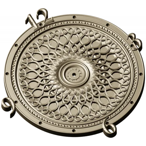 LatticeTime Ornamental Clock Face 3D Model STL for CNC Milling
