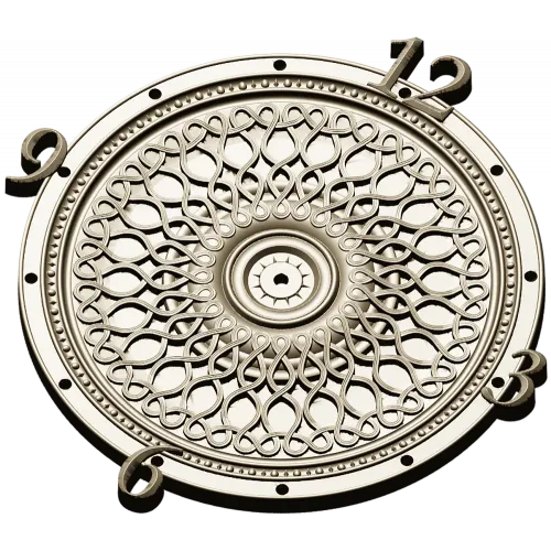LatticeTime Ornamental Clock Face 3D Model STL for CNC Milling
