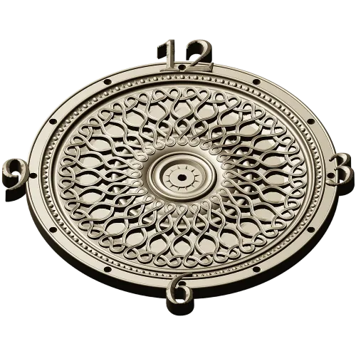 LatticeTime Ornamental Clock Face 3D Model STL for CNC Milling