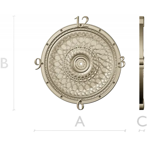LatticeTime Ornamental Clock Face 3D Model STL for CNC Milling