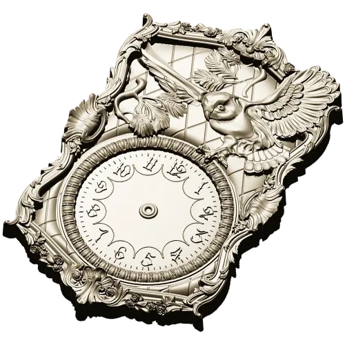 Ornate Owl Clock Frame 3D STL Model for CNC Milling