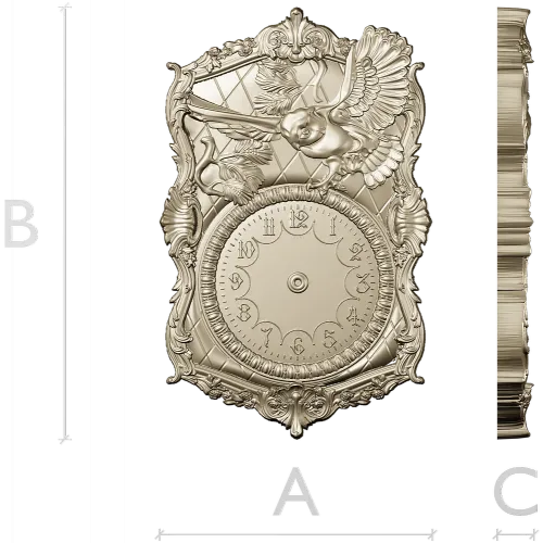 Ornate Owl Clock Frame 3D STL Model for CNC Milling