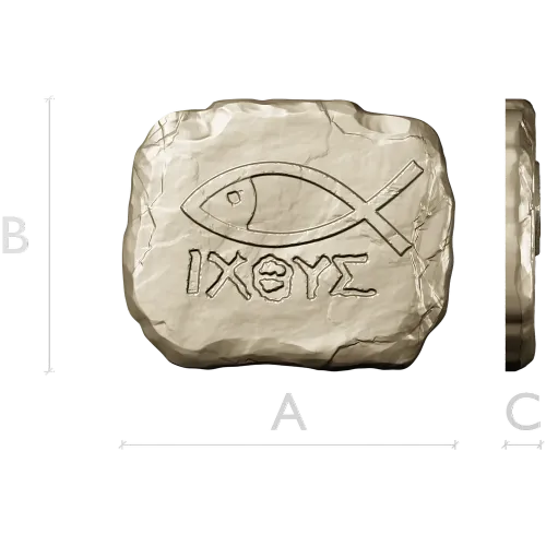 Рельефная табличка с символом ИХТУС, 3D модель STL для ЧПУ
